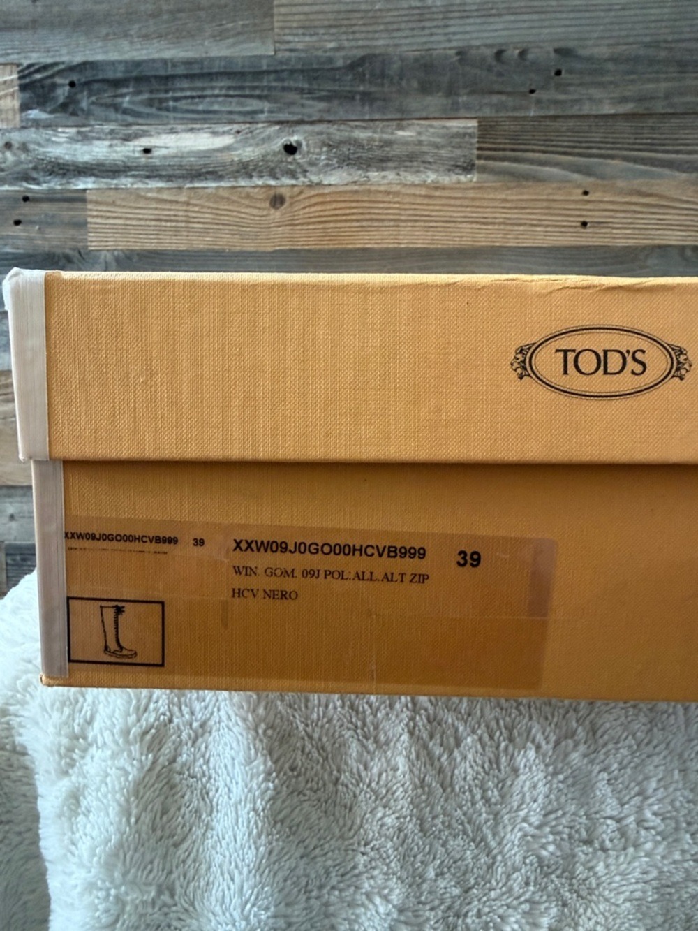 Tod's Black Leather Tall Knee-Length Lace-Up Side Zip Boots Size 39 / 8 NIB - Picture 11 of 14